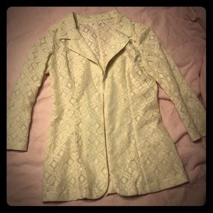 Cream colored sheer blazer